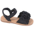L'Amour Black Sparkle Flower Strap Summer Sandal Little Girl 11-2 - SophiasStyle.com